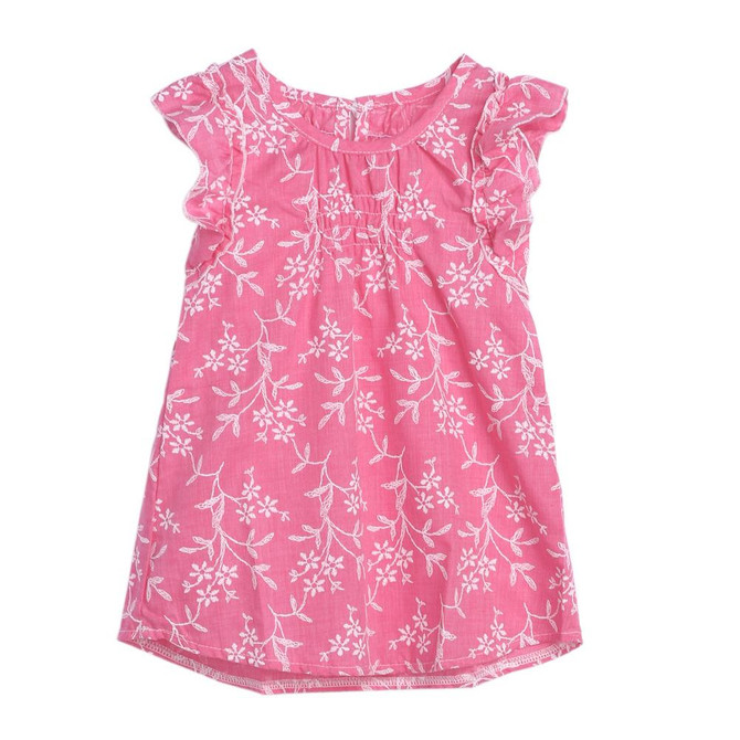 Baby Girls Summer Floral Dress Kids Princess Party Pageant Cotton and Linen Ruffles Sleeveless Dresses Children Clothing