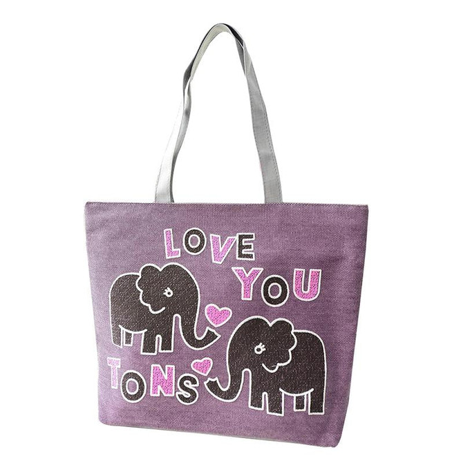 Love Eephant Canvas Handbag Preppy School Bag for Girls Women's Handbags Cute Bags 2017
