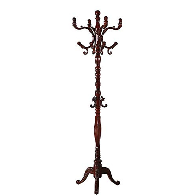 MEIDUO Coat Rack Stand, Entryway Standing Coat Clothes Tree Coat Hanger Coat Hooks for Jacket,Hat,Purse,Scarves,Handbags,Umbrella 3 Colors (Color : Antique Color)