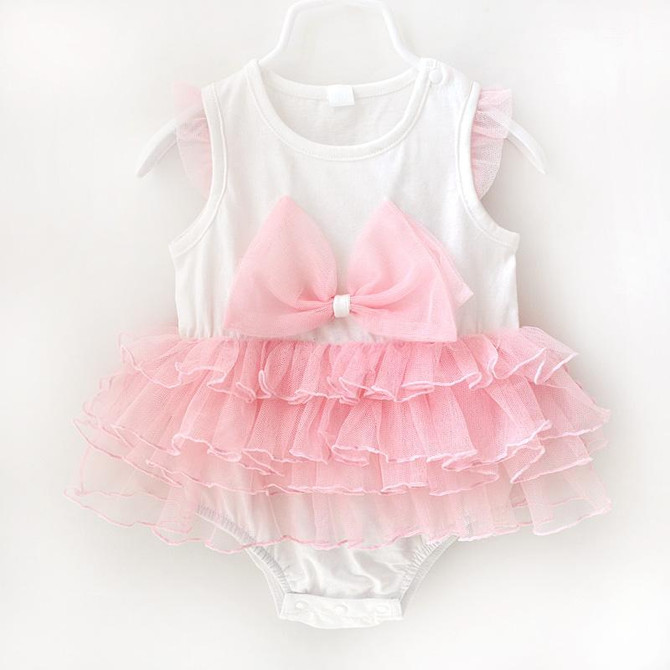 Baby Girl Clothes Girls Lace Romper Dress Big Bow Tutu Dress For Girls Cotton Newborn Dresses Princess Toddler Girl Clothing