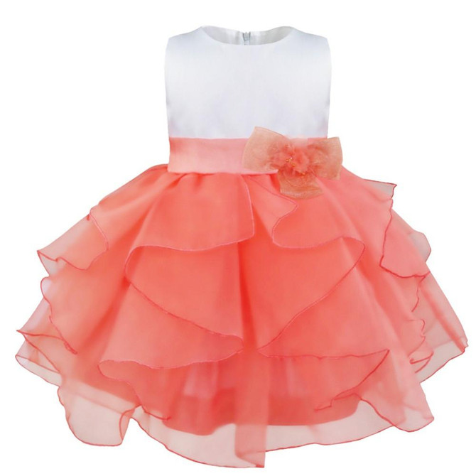 Baby Elegant Infant Girls Flower Dresses Long Wedding Bridesmaid Toddler Dress Pageant Bridal Formal Party Dress Baby Tutu Dress