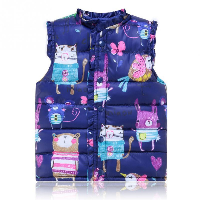 Girls Laciness Waistcoat Warm Kids Vest For Girl Waistcoat Autumn Winter Spring Children Casual Cotton Outerwear