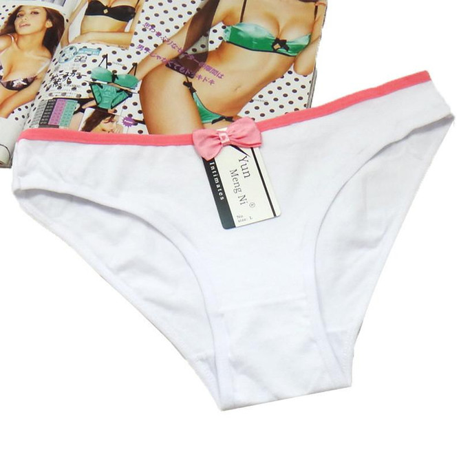 Free shipping 5pcs/lot Hot Selling Cotton women's briefs Fashion bow cotton panties sexy women's underwear briefs 89040