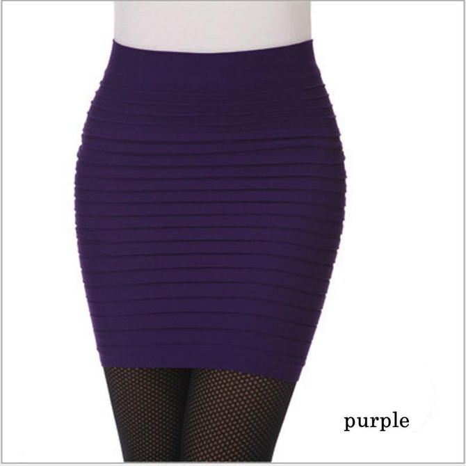 2018 Woman OL Mini Short Skirt Women Pleated Skirt High Waist Candy Colorful Elastic Pleated Skirt Female Sexy Slim mini skirt