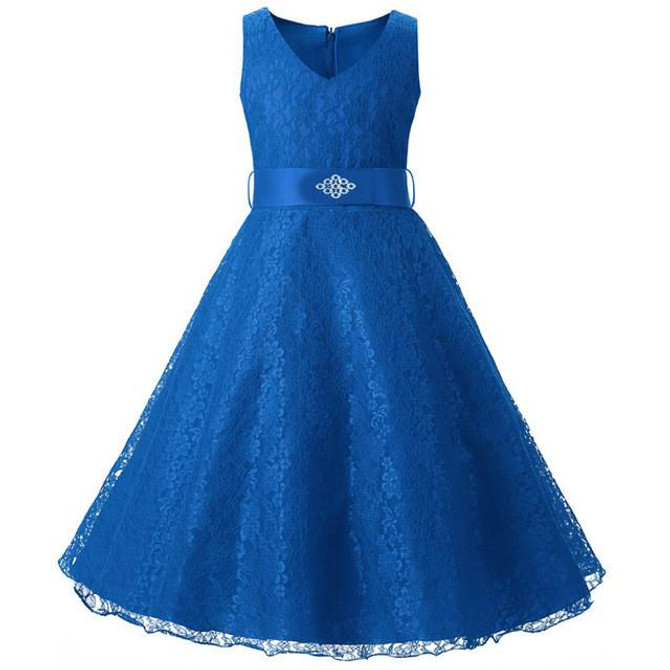 girls party wear dress kids 2017 flower lace children girls elegant ceremonies wedding birthday dresses teenagers prom gowns