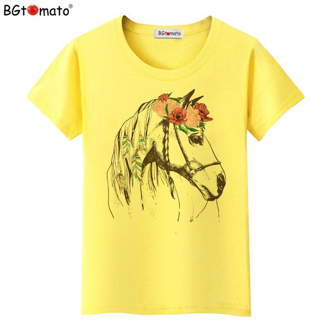 BGtomato New arrival Beautiful horse shirt casual top tees cool t shirt women brand new clothes fashion t-shirt plus size