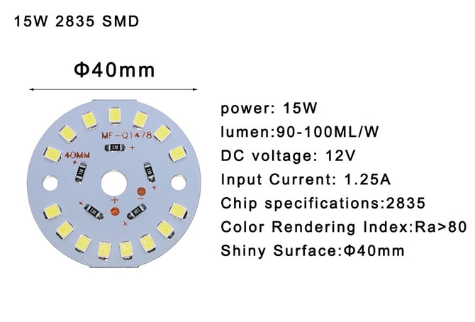 5PCS a Lot DC12V lamp Bead LED Bulb Lamp 3W 6W 9W 12W 15W 18W Brightness Light Board For led bulb led downlight