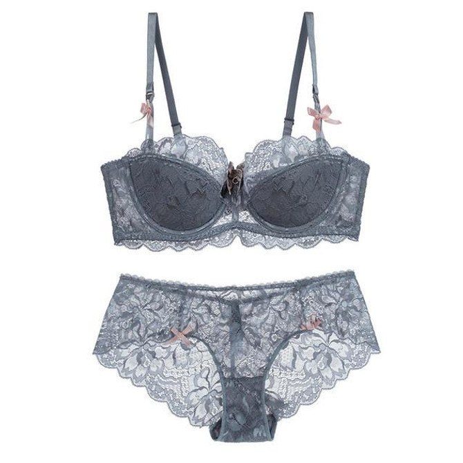 2017 NEWEST A/B/C D Cup Push Up Bra Set Sexy V -Neck Plunge Lace Bra & brief sets women underwear set sexy lingerie panties