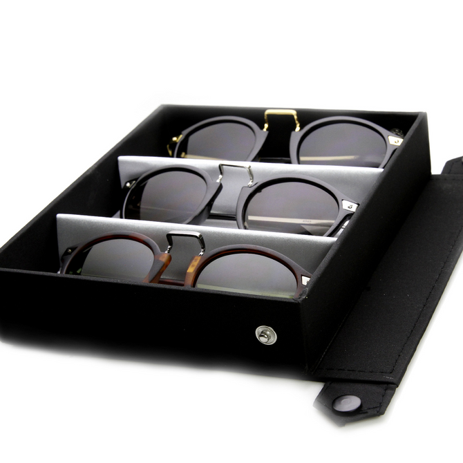Limited Edition Vintage Round Horned Rim Sunglasses Set