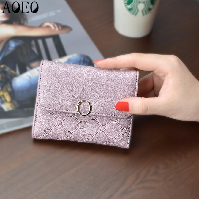 AOEO Small Wallet For Girls Candy Color Cute Mini Wallets Female Thin Slim Coin Purse Holder Cash Money Gift Ladies Wallet Women