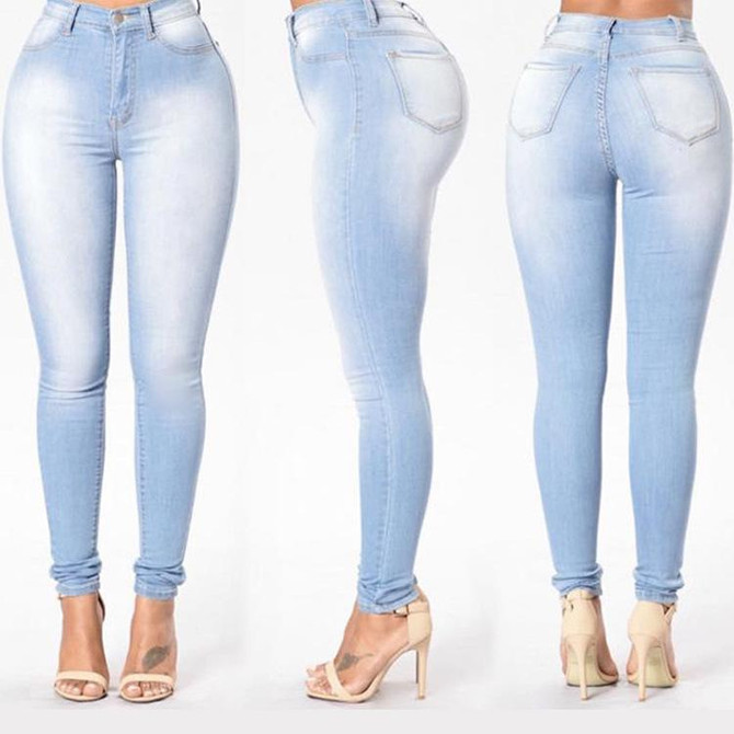 2018 Slim Jeans for Women Skinny High Waist Jeans Woman Blue Denim Pencil Pants Stretch Waist Women Jeans Pants Calca Feminina