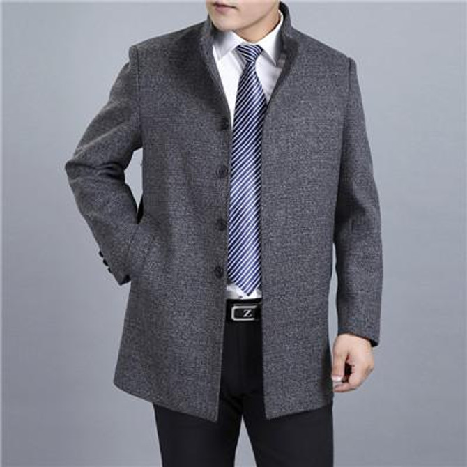 Autumn And Winter Overcoat Men Long Section Mens Wool Coat Casual Stand Collar Men's Woolen Coat Wool &amp; Blends Warm Snow Coats