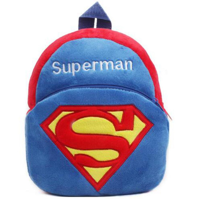 Cartoon Superman Children Plush School Bags Cute Animal Girls Boy Toddler Backpack Schoolbag Kids Baby Kindergarten Girls Gift