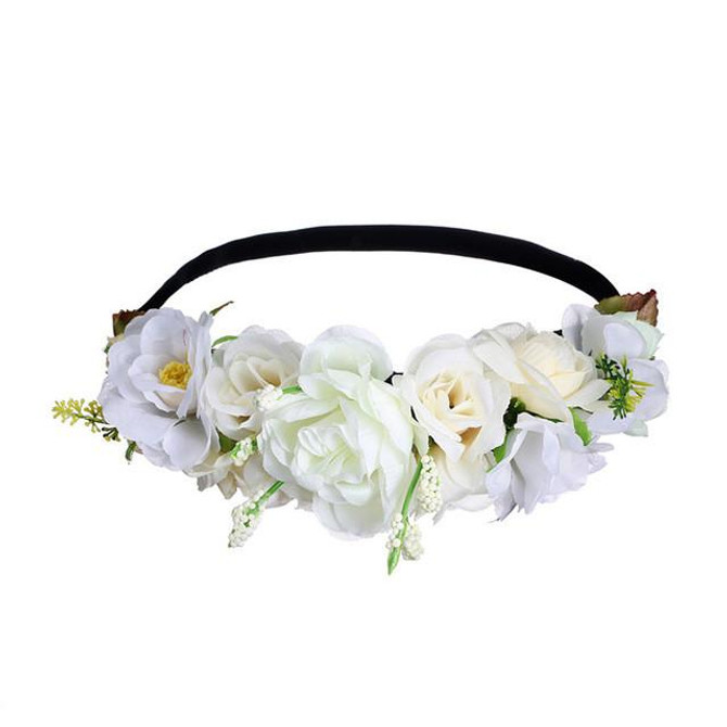 AWAYTR Bridesmaid Flower Crown Wedding Artificial Flower Head Wreath for Women Hair accessories Flower headband Headpiece