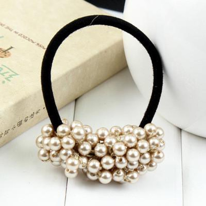 2017 Fashion faux pearl elastic hair rubber band hair accessories for women girls Ponytail Holder hair ties headdress headbands
