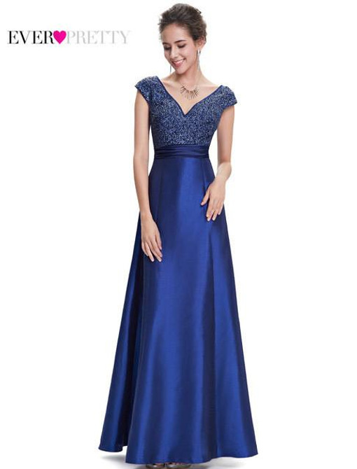 Evening Dress Special Occasion Ever Pretty HE08495 Women Sexy V-neck Ruched Waist  2017 Royal Blue Dress Evening Dress