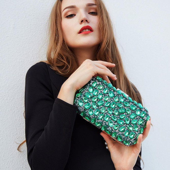 Natassie Women Clutch Purses Gold Clutches Bags Blue Evening Bag Party Silver Wedding Clutch