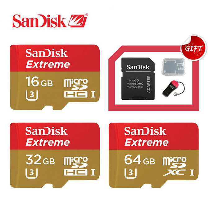 Original SanDisk Extreme Micro SD card 32GB Class 10 U3 90MB/S 16GB 64GB microSD TF card 128GB Support Official Verification