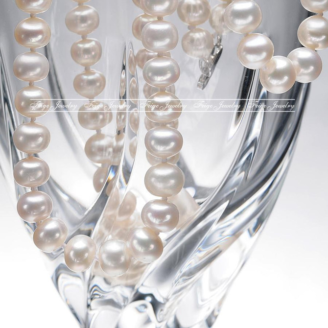 FEIGE High quality Classic Style 8-9mm White Freshwater Cultured Pearls Choker Necklaces for Women's Collier Fine Jewelry Colar