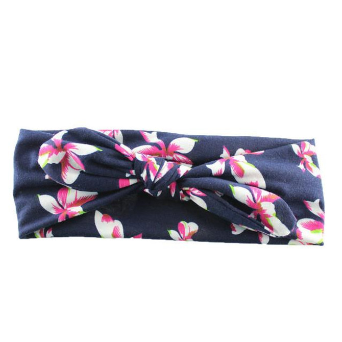 Flower print women headband Elastic Turban Twisted Knotted Headband Ethnic Floral Wide Stretch head Band Hair Accessories