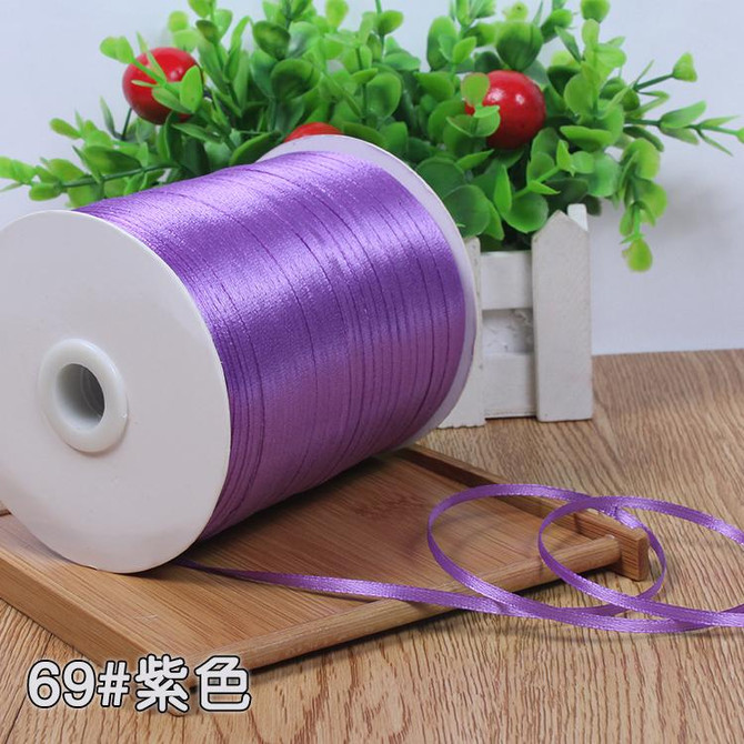 High quality (10Meters/lot) 1/8''3mm Light brown Satin Ribbon Wedding Christmas Handmade DIY Material Decoration Wrapping Ribbon