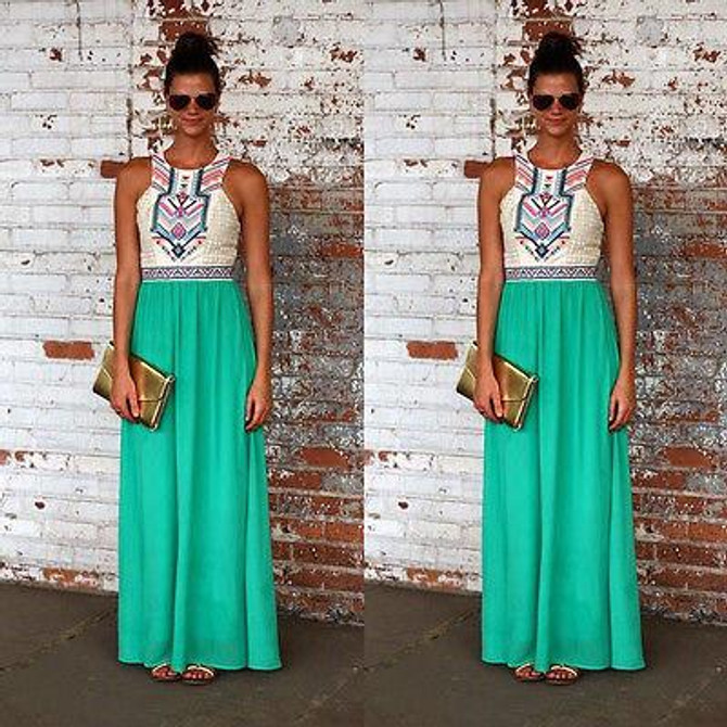 New Sexy Women Summer Long Maxi BOHO Evening Party Dress Beach Dresses Sundress