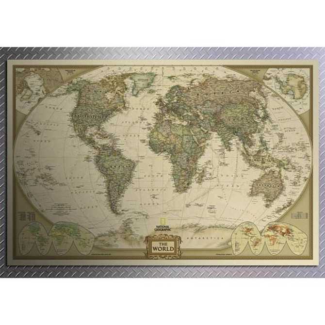 Newest Art Crafts Maps Wallpaper Large Retro World Map Kraft Paper Paint Vintage Wall Sticker Poster Living Room