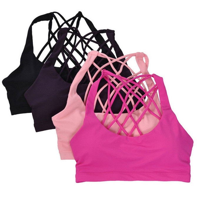 Sexy Yoga Bra Women Padded Sports Bra Shake Proof Running Workout Gym Top Tank Fitness Shirt Vest