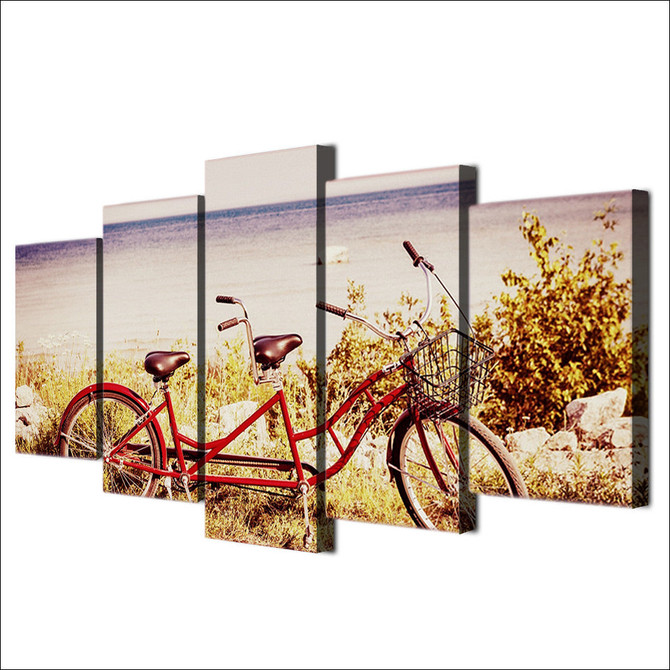 HD Printed 5 Piece Canvas Art Bicycle Prints And Posters Painting Wall Pictures Living Room