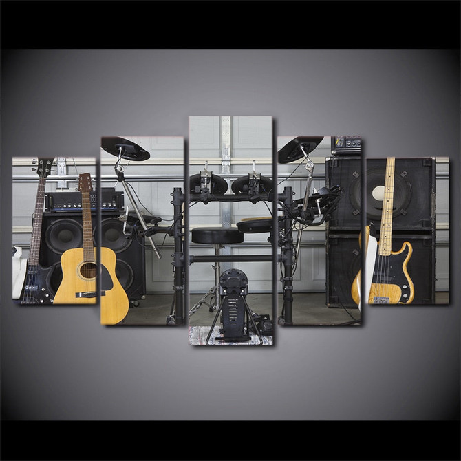 HD Printed 5 Piece Canvas Art Music Instrument Guitar Painting Modular Wall Pictures Living Room