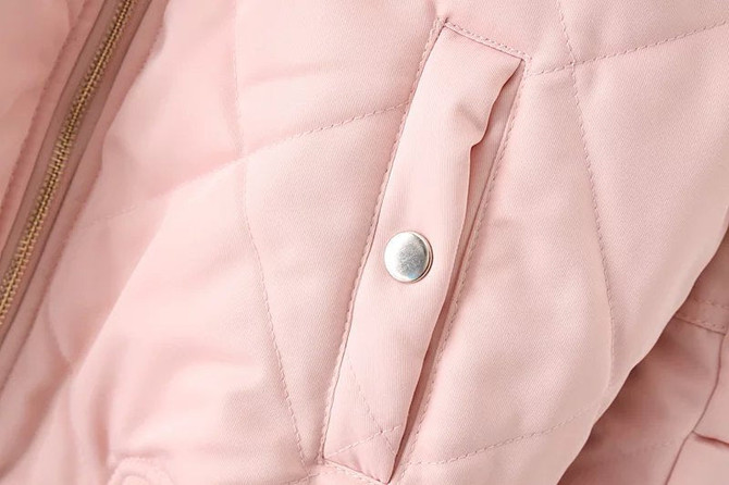 Women Zipper Long Sleeve Stand Collar Cotton-padded Bomber jackets