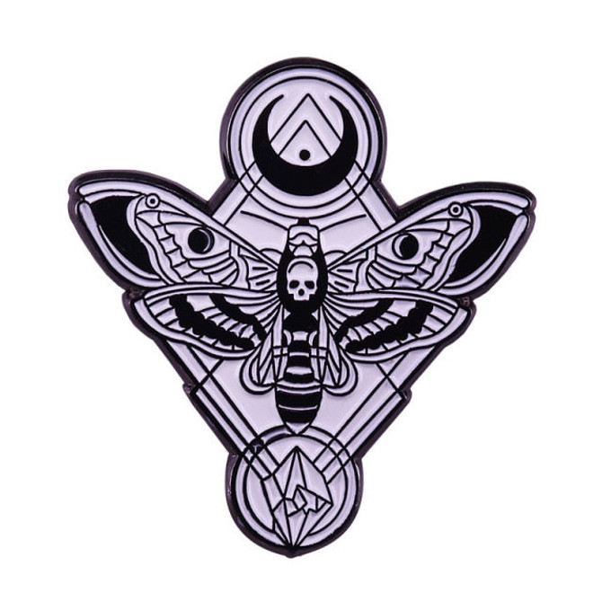 Death's-Head Moth Enamel Pin