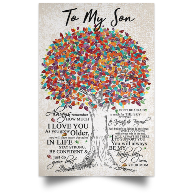 Inspirational Mom To Son Vertical Poster Posters Family Friend , Awesome Birthday Perfect Happy Birthday Gift Decor Bedroom, Living Room Print High Quality
