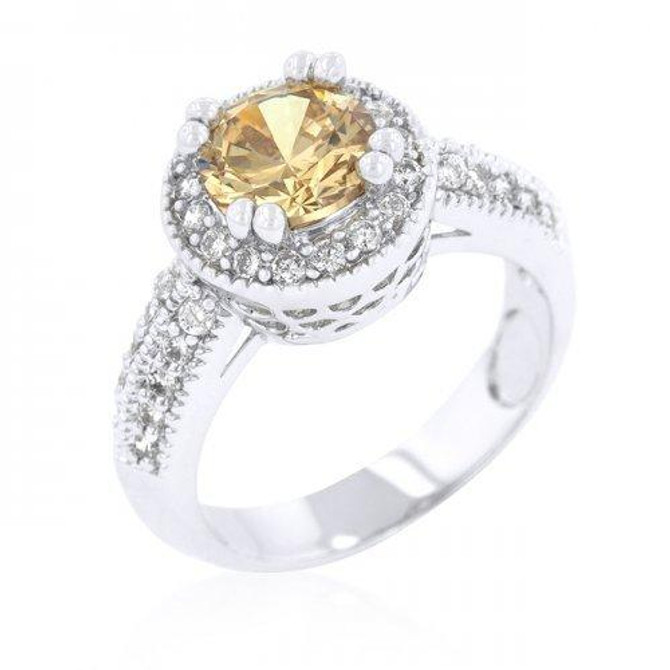 Champagne Halo Engagement Ring (size: 05) (pack of 1 ea)