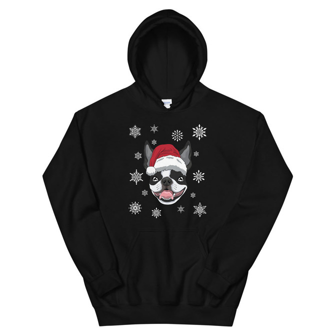 Christmas Flakes Boston Terrier Hoodie
