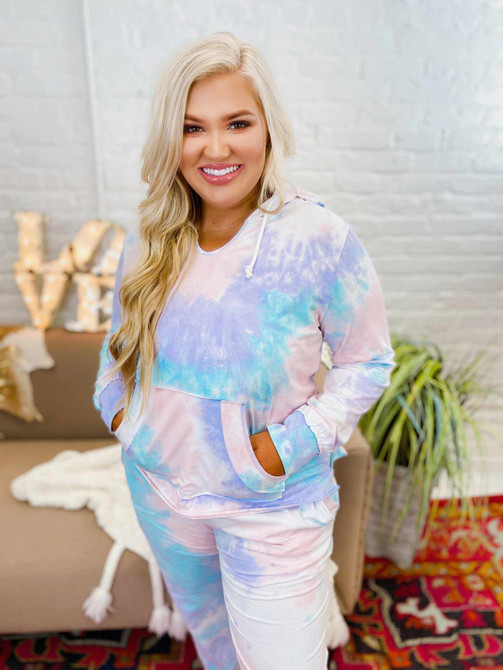 Cotton Candy Tie Dye Lounge Hoodie