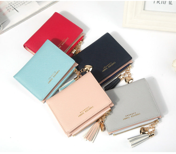 2020 Tassel Women Wallet Small Cute Wallet Women Short Leather Women Wallets Zipper Purses Portefeuille Female Purse Clutch