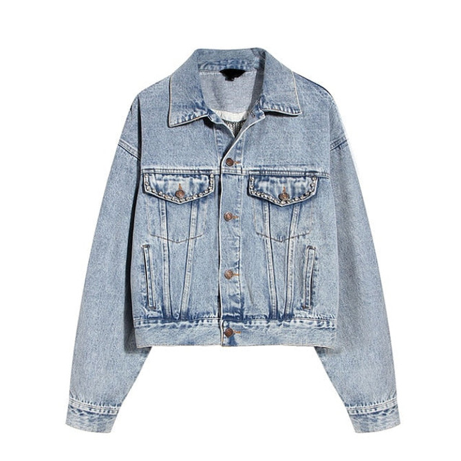 TWOTWINSTYLE Patchwork Tassel Diamond Denim Jacket For Women Lapel Long Sleeve Hollow Out Casual Jackets Female 2020 Fashion New