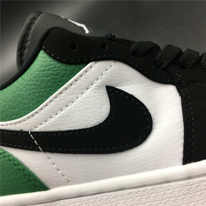 AJ 1 Low White Black Mystic Green Shoes Sneakers