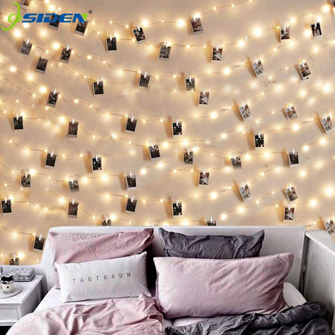LED String Lights 2M/5M/10M Photo Clip  Fairy Lights Outdoor Battery Operated Garland Christmas Decoration Party Wedding Xmas