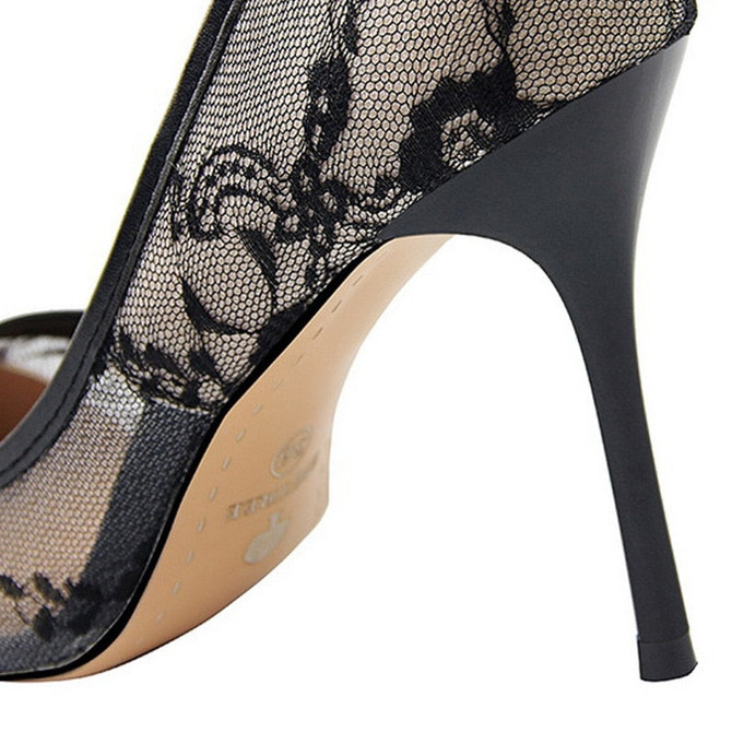 Lace  Pointed Toe Women high heels Stiletto