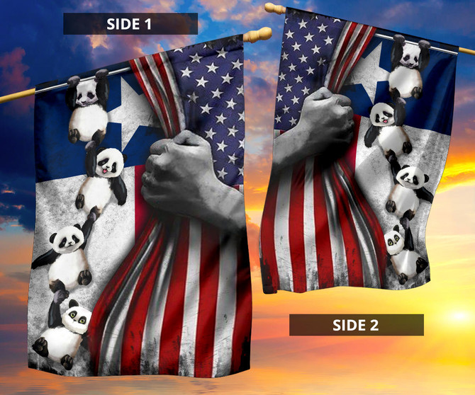Texas American Flag Vintage Cute Panda Flag 4th Of July Patriotic Gifts