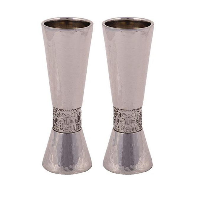 Large Candlesticks + Metal Cutout Jerusalem - Hammerwork