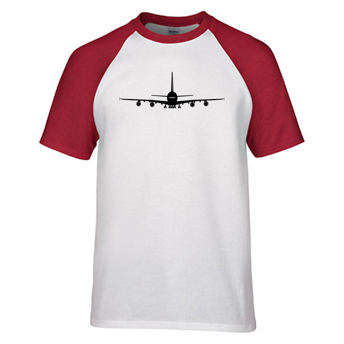 Airbus A380 Silhouette Designed Raglan T-Shirts