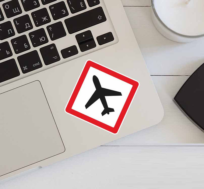 Airplane Warning Designed Stickers