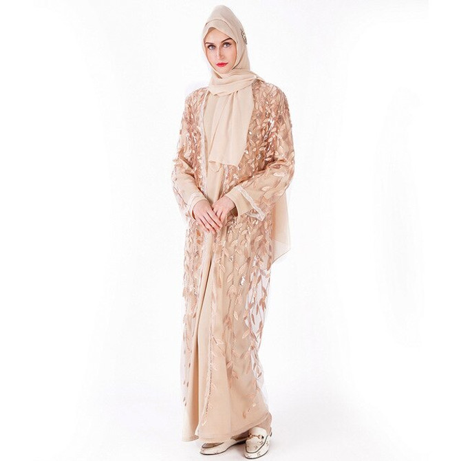 2019 Dubai Kaftan Abaya Muslim Party Abaya Women Arabic Lace Sequins Embroidery Turkey Islam Prayer Robe Muslim Clothes