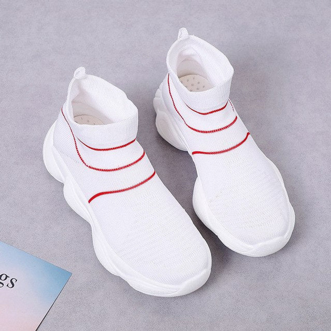 Women Shoes Women Vulcanize Shoes Fashion Slip On Sock Shoes Female Air Mesh Sneakers Flat Casual