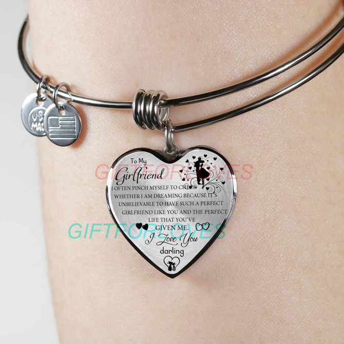 To my girlfriend: Gift Ideas for girlfriend, girlfriend bangle, to my girlfriend bangle, beautiful girlfriend bangle, best gifts for girlfriend, birthday gifts for girlfriend, boyfriend and girlfriend bangle 656fHbb