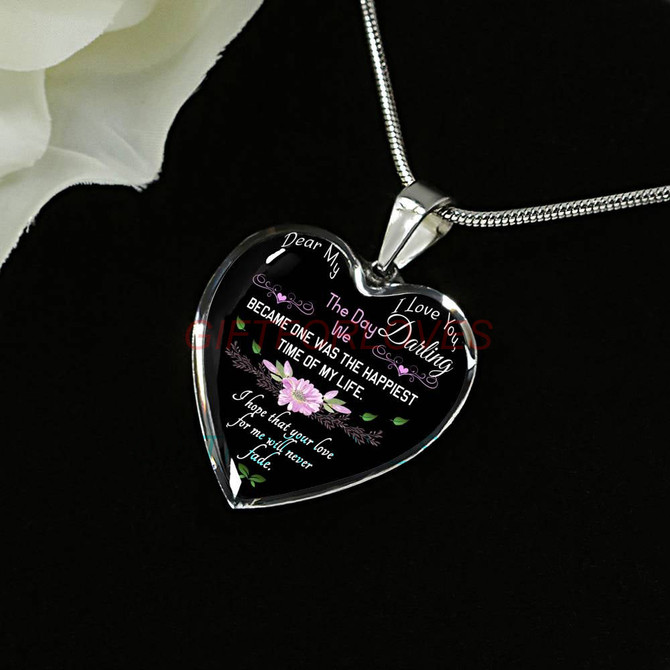 To my wife: Gift Ideas for wife, beautiful wife necklace, wife necklace, to my wife necklace, best gifts for wife, birthday gifts for wife, husband and wife necklace 946fwsn