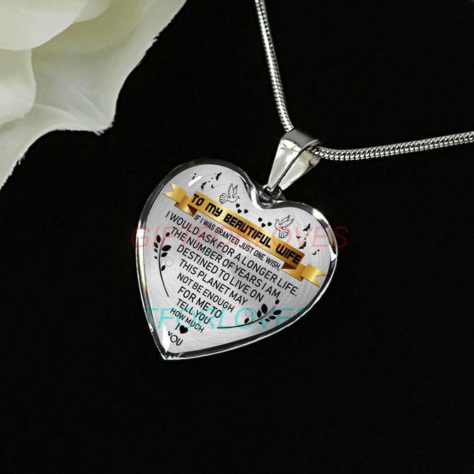 To my wife: Gift Ideas for wife, beautiful wife necklace, wife necklace, to my wife necklace, best gifts for wife, birthday gifts for wife, husband and wife necklace 787fwbn